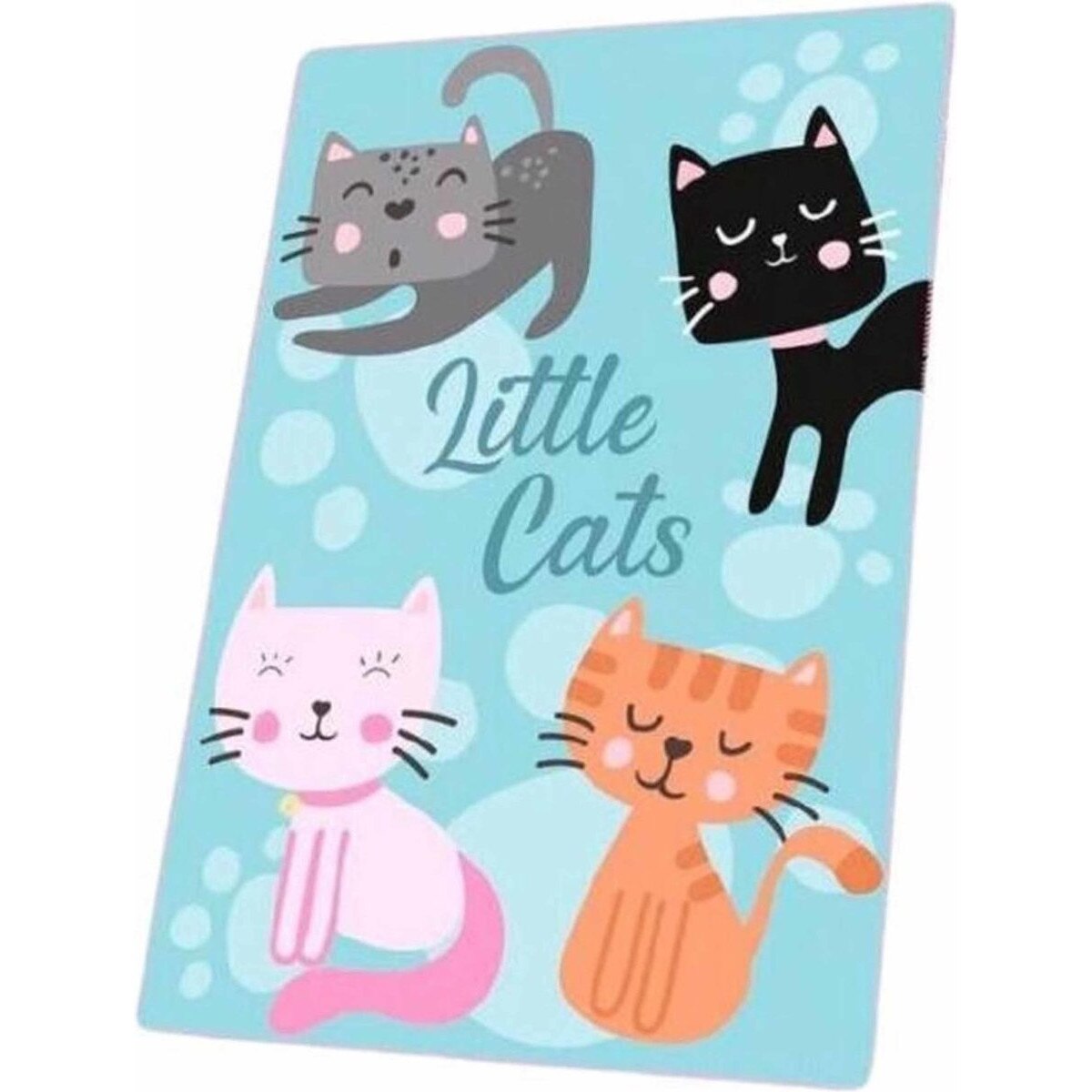 Patura polar Little Cats 100x150 cm Turcoaz