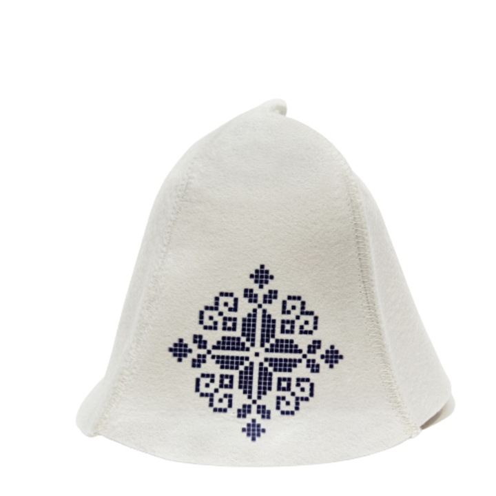 Szauna kalap World of hats Kék dísz, méret S - L, fehér