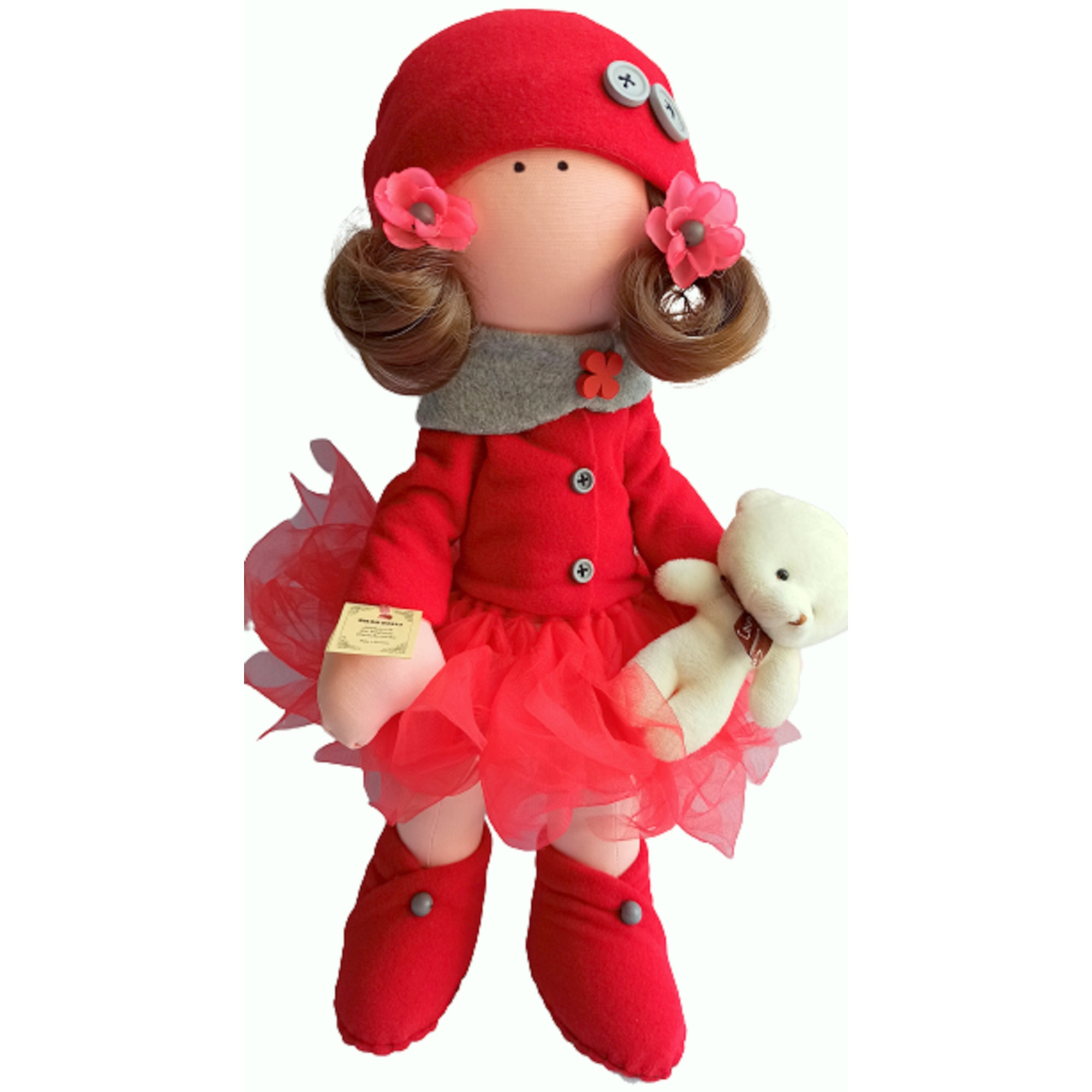 Papusa Biloo Doll Raisa- Model Unicat - Creatie handmade - dimensiune 43 cm