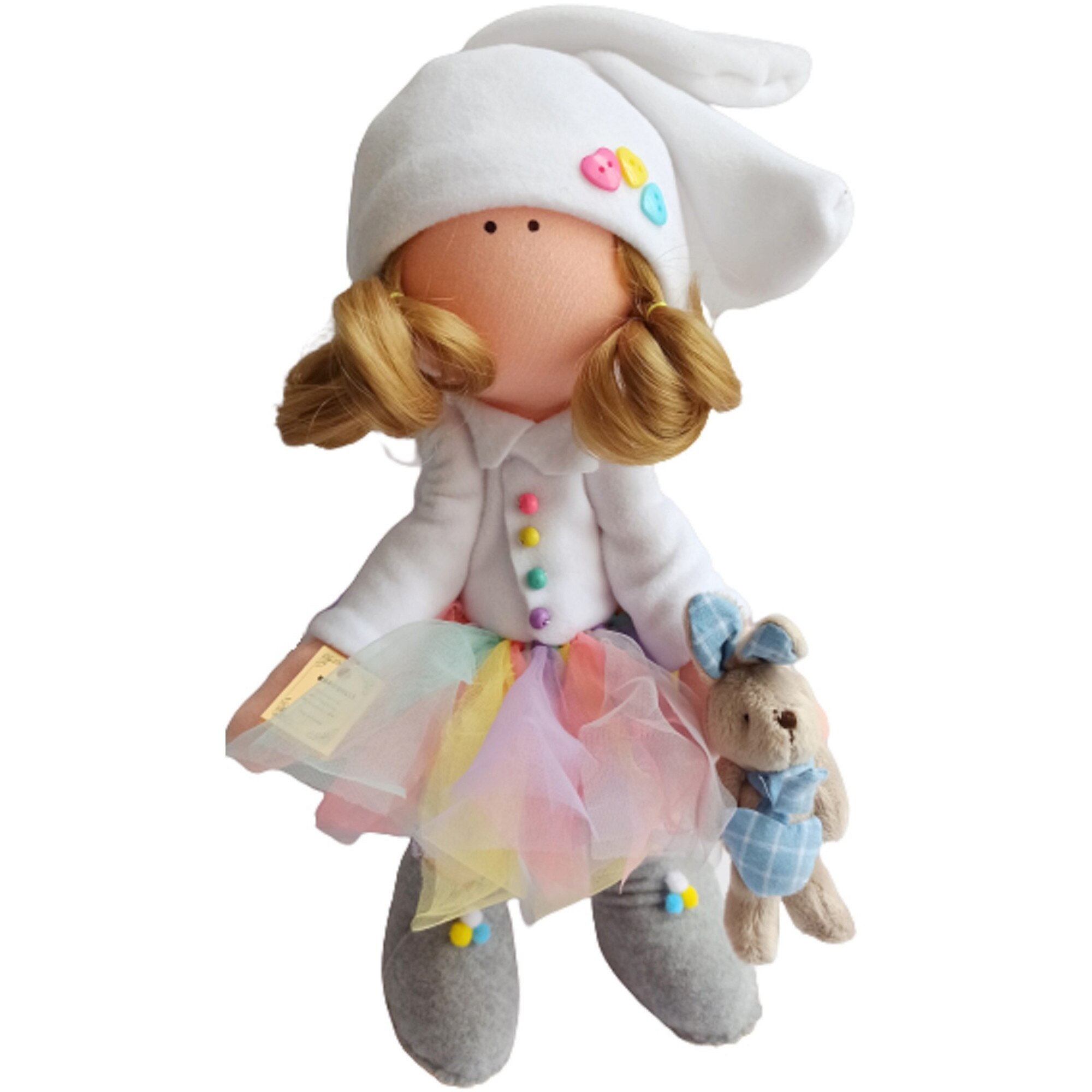 Papusa Biloo Doll Alessia- Model Unicat - Creatie handmade - dimensiune 43 cm