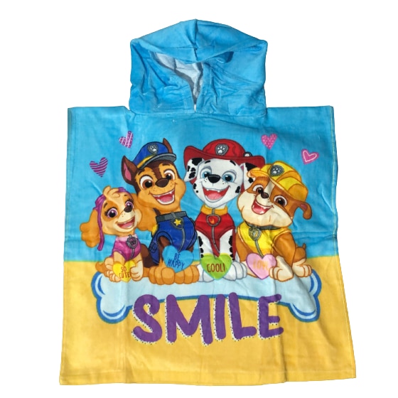 Prosop poncho cu gluga Paw Patrol, Pals Universala Multicolor