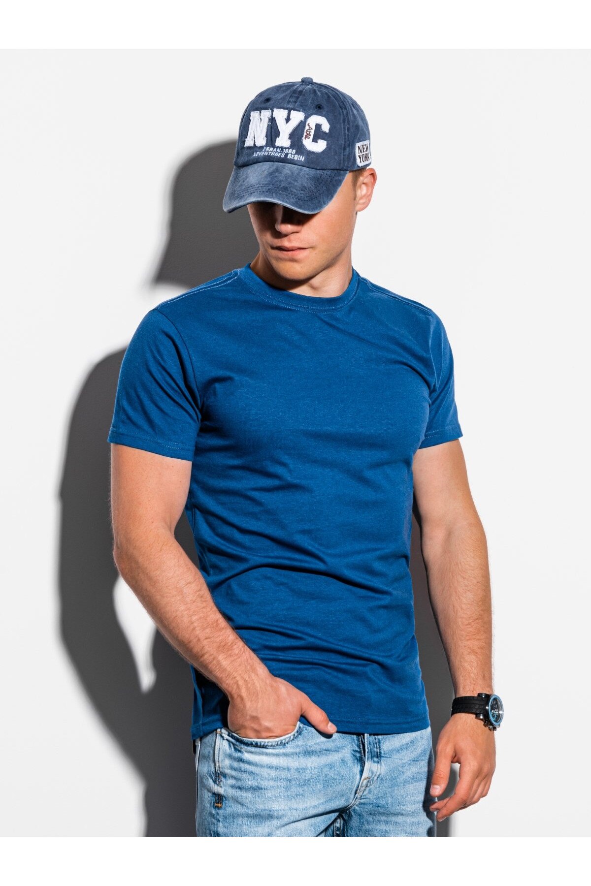Tricou barbati S884 - bleumarin, Bleumarin, S
