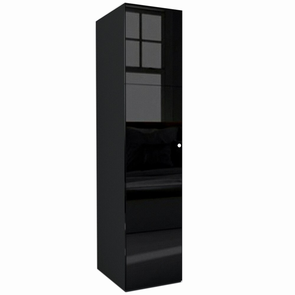 Dulap Genarom LEX C, Negru Lucios, 50 x 218 x 66 cm