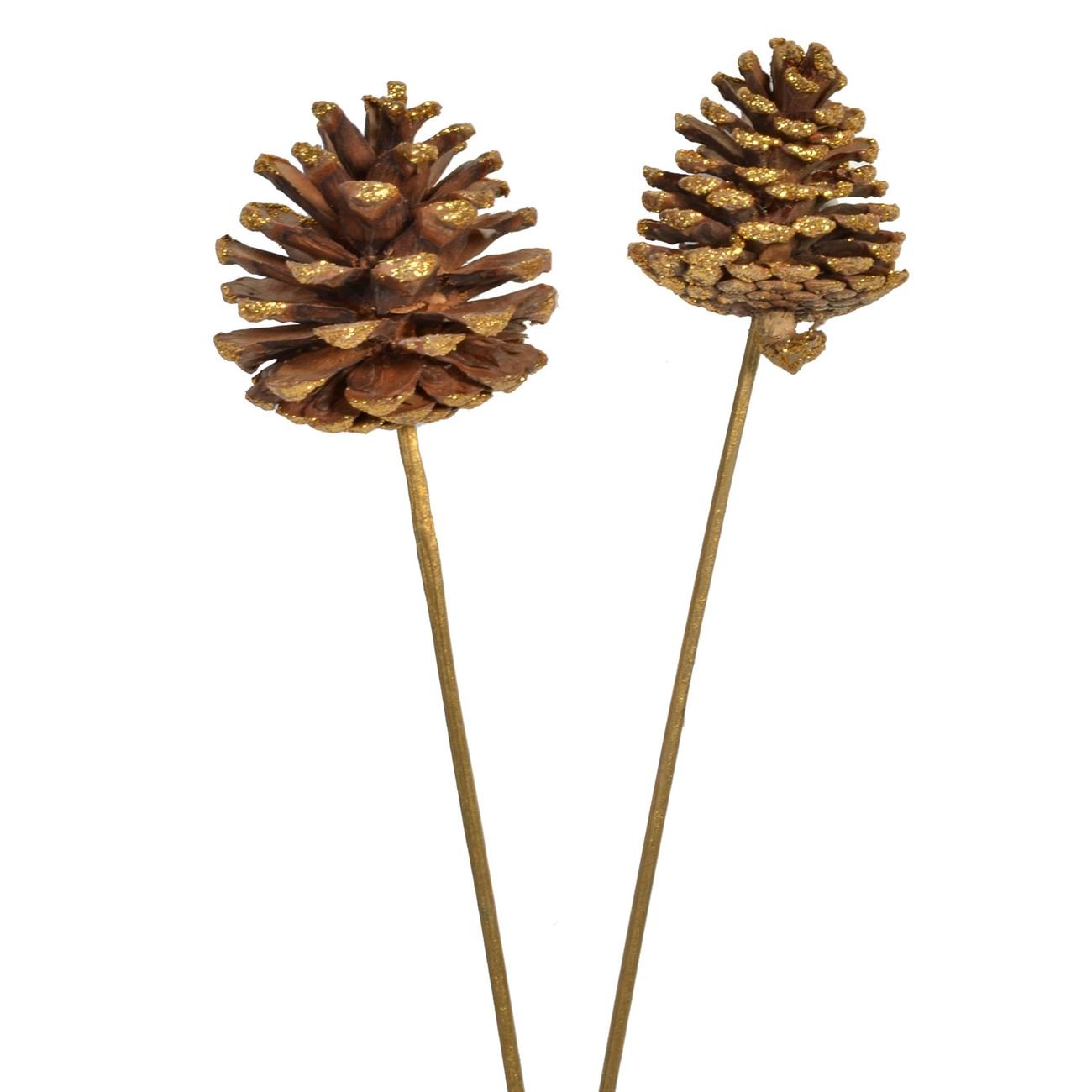 Set 2 conuri brad aurii de Craciun, Maison du Paradis, 55 cm