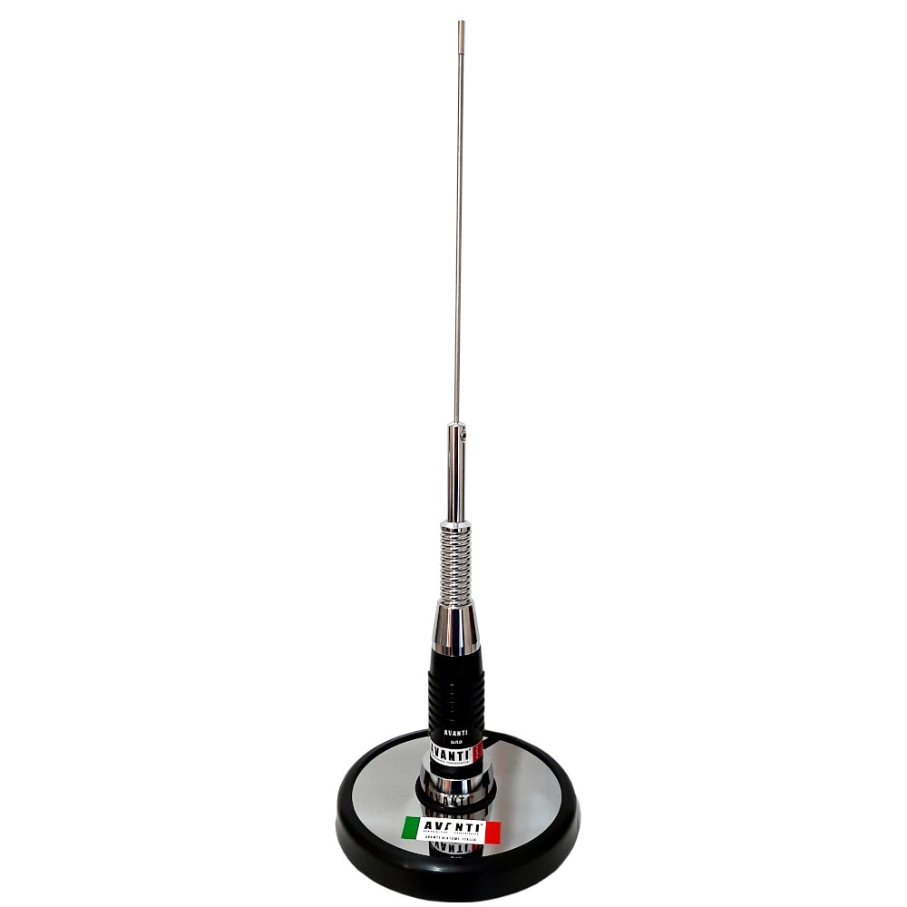 Antena Radio CB Avanti Uno, 37cm si Baza Magnetica Avanti 145C Crome, cablu inclus 5m