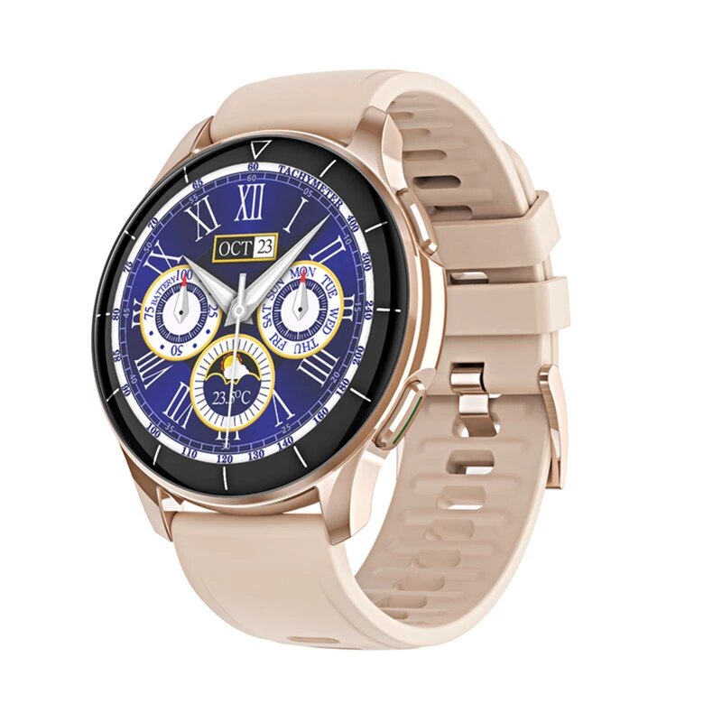 Ceas smartwatch TechONE™ AW10, 1.28 inch IPS HD curbat, multi sport, apel bluetooth 5.0, agenda, ritm cardiac inteligent, EKG, rezistent la apa IP67, difuzor, notificari, vibratii, auriu