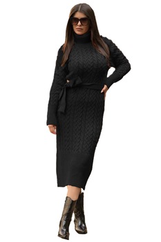 Rochie tricotata Diane, Negru, S-M Rochie tricotata Diane, Negru, S-M