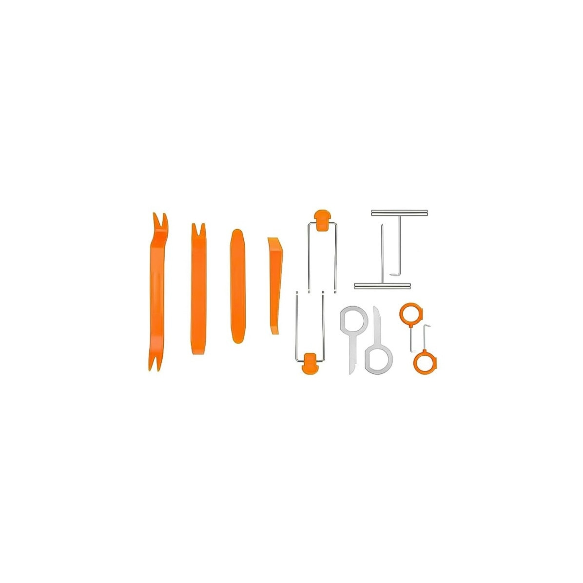 Set 12 instrumente instalare si indepartare plastice masina, Portocaliu