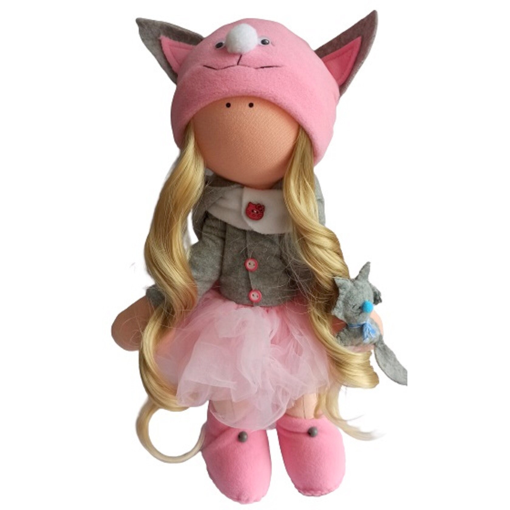 Papusa Biloo Doll Otilia- Model Unicat - Creatie handmade - dimensiune 43 cm