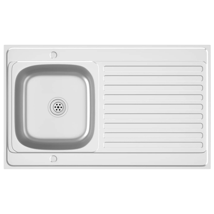 Chiuveta bucatarie cu scurgator vidaXL, argintiu, 1000x600x155 mm otel