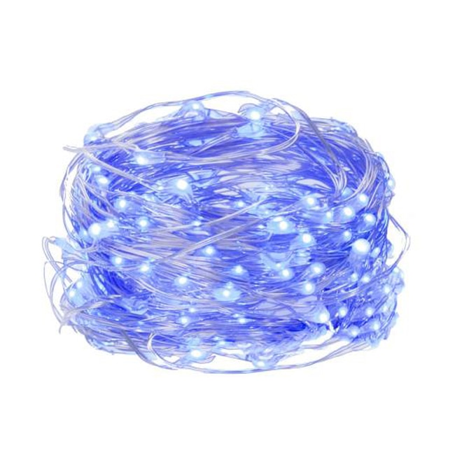 Instalatie luminoasa LED de Craciun, cu 10 led-uri, albastru, 90 cm, 2xAA