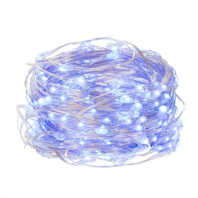 Instalatie luminoasa decorativa Angel Hair, cu 15 siruri LED, 300 led-uri, lungime 2m, 220V, albastru