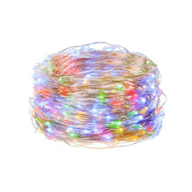 Instalatie luminoasa decorativa sir cu 50 LED-uri, pentru Craciun, cu telecomanda, 5.2m, 3xAA, multicolor