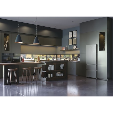 Side by Side Haier HB20FPAAA, French Door, 479 l, Total No frost, Motor Inverter, Display Led, Multiflow column, Super cooling, Super freezing, Clasa E, H 201 cm, Inox