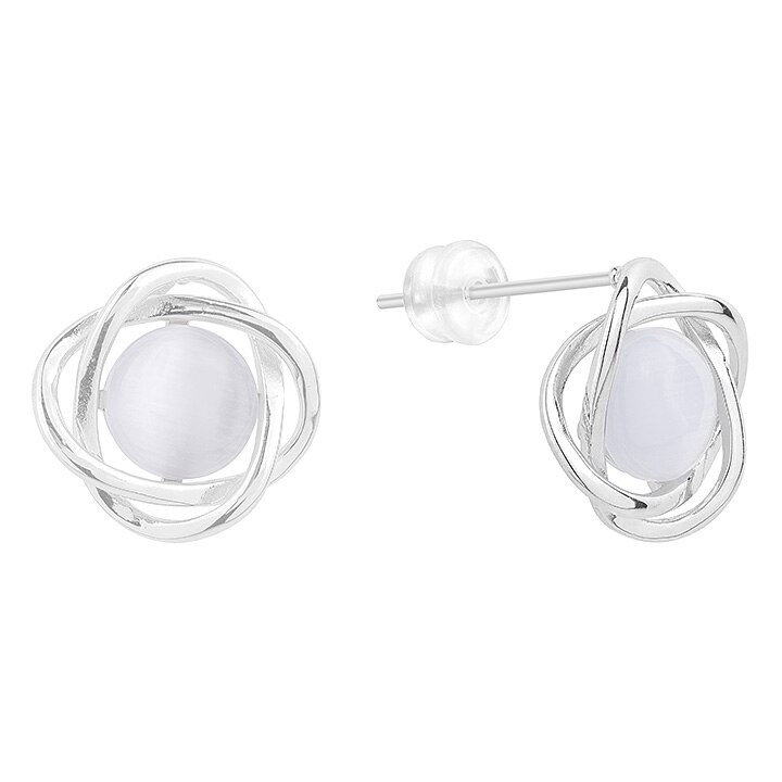 Cercei argint 925 Cat Eye 2,6 g