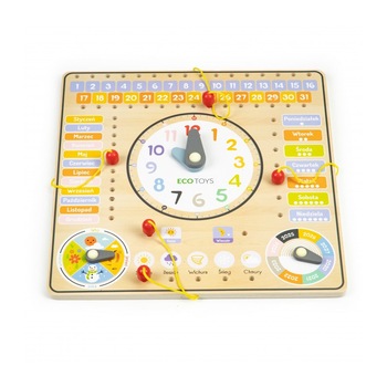 Calendar de ceas bord de manipulare din lemn Calendar de ceas bord de manipulare din lemn