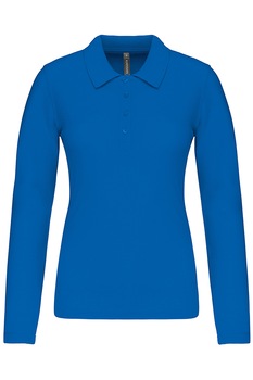 Bluza polo dama, maneca lunga, bumbac 100%, Kariban Pique K257, Albastru royal Bluza polo dama, maneca lunga, bumbac 100%, Kariban Pique K257, Albastru royal