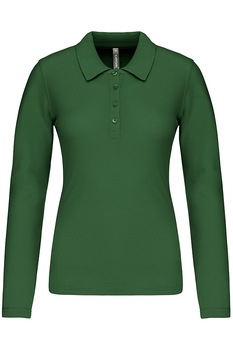 Bluza polo dama, maneca lunga, bumbac 100%, Kariban Pique K257, Verde forest Bluza polo dama, maneca lunga, bumbac 100%, Kariban Pique K257, Verde forest
