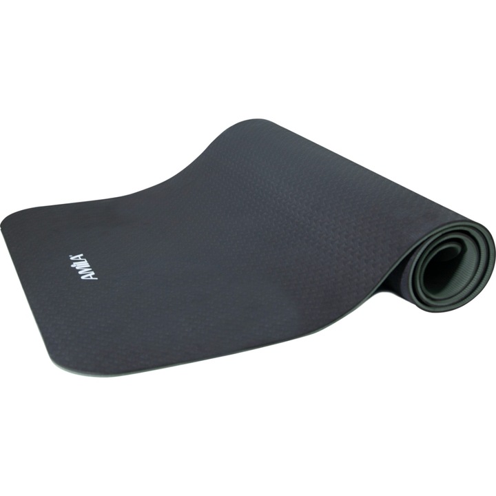 Saltea pentru yoga din PVC, AMILA, 173 x 61 cm, Negru/Verde