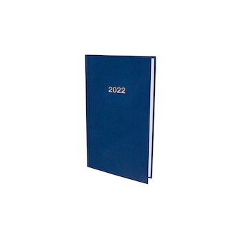 Agenda de buzunar datata 2022 cu coperta albastru royal cu an imprimat cu folio auriu Agenda de buzunar datata 2022 cu coperta albastru royal cu an imprimat cu folio auriu