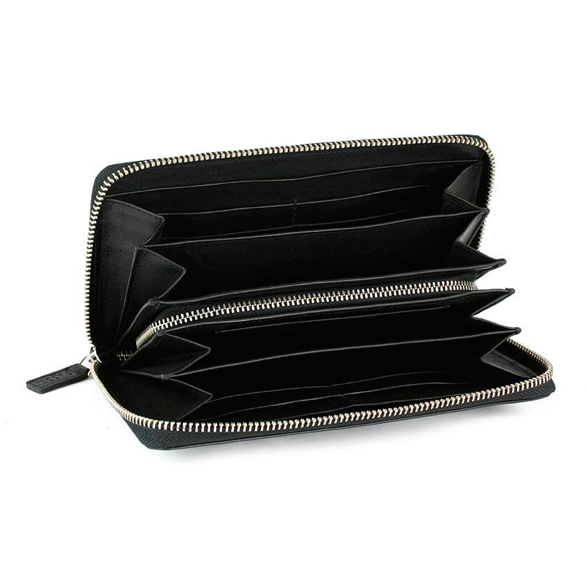 Portofel BUGATTI, Atlanta, piele neagra, compartimente multiple