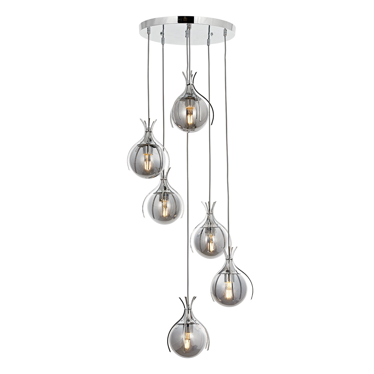 Lustra Pence Asi, 6 brate, 6xE27-60W, crom 1766-51-06