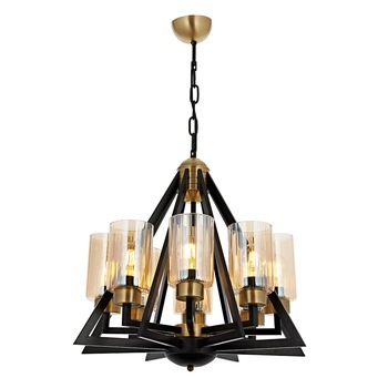 Lustra Prizma Asi, 8 brate, 8xE27-60W, negru 2202-64-08 Lustra Prizma Asi, 8 brate, 8xE27-60W, negru 2202-64-08