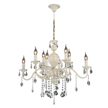 Lustra Ilyum Asi, 8 brate, 8xE14-40W, crem patina aurie 4012-45-08 Lustra Ilyum Asi, 8 brate, 8xE14-40W, crem patina aurie 4012-45-08