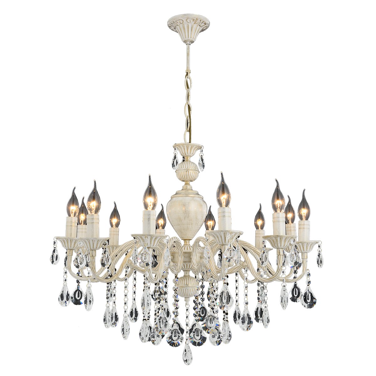 Lustra Ilyum Asi, 12 brate, 12xE14-40W, crem patina aurie 4012-45-12