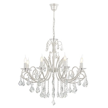 Lustra Lilya Asi, 8 brate, 8xE14-40W, alb sidefat 2325-46-08 Lustra Lilya Asi, 8 brate, 8xE14-40W, alb sidefat 2325-46-08