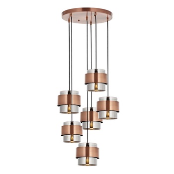 Lustra Roza Asi, 6 brate, 6xE27-60W, cupru 4035-81-06 Lustra Roza Asi, 6 brate, 6xE27-60W, cupru 4035-81-06