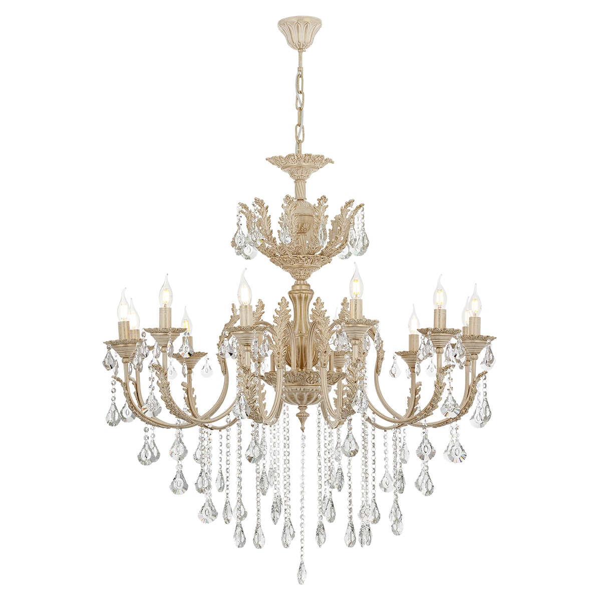 Lustra Ernesto Asi, 12 brate, 12xE14-40W, crem patina aurie 8910-45-12