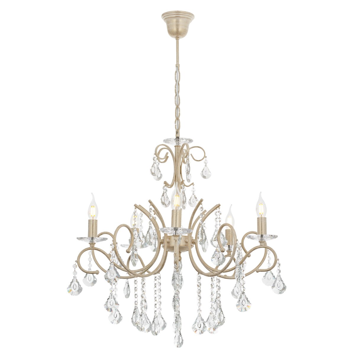 Lustra Lilya Asi, 5 brate, 5xE14-40W, crem patina aurie 2325-45-05