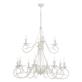 Lustra Slia Asi, 12 brate, 12xE14-40W, alb sidefat 1460-46-12 Lustra Slia Asi, 12 brate, 12xE14-40W, alb sidefat 1460-46-12