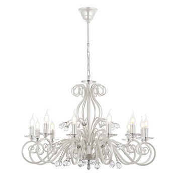 Lustra Santo Asi, 12 brate, 12xE14-40W, alb sidefat 2320-46-12 Lustra Santo Asi, 12 brate, 12xE14-40W, alb sidefat 2320-46-12