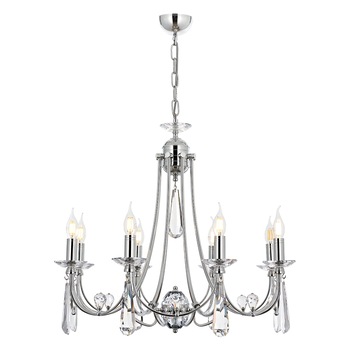 Lustra Prenses Asi, 8 brate, 8xE14-40W, crom 5053-51-08 Lustra Prenses Asi, 8 brate, 8xE14-40W, crom 5053-51-08