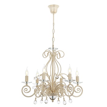 Lustra Santo Asi, 6 brate, 6xE14-40W, crem patina aurie 2320-45-06 Lustra Santo Asi, 6 brate, 6xE14-40W, crem patina aurie 2320-45-06