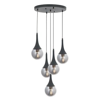 Lustra Berna Asi, 5xE27-60W, antracit 1888-96-05 Lustra Berna Asi, 5xE27-60W, antracit 1888-96-05