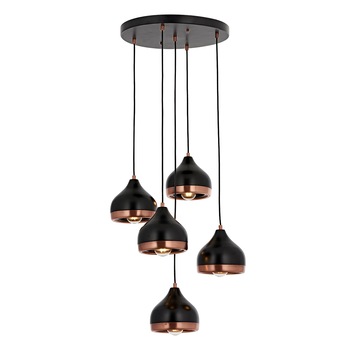 Lustra Delight Asi, 5 brate, 5xE27-60W, negru 4556-64-05 Lustra Delight Asi, 5 brate, 5xE27-60W, negru 4556-64-05