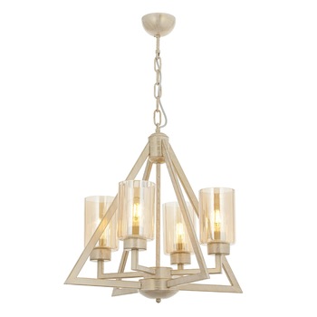 Lustra Prizma Asi, 4 brate, 4xE27-60W, crem patina aurie 2202-45-04 Lustra Prizma Asi, 4 brate, 4xE27-60W, crem patina aurie 2202-45-04