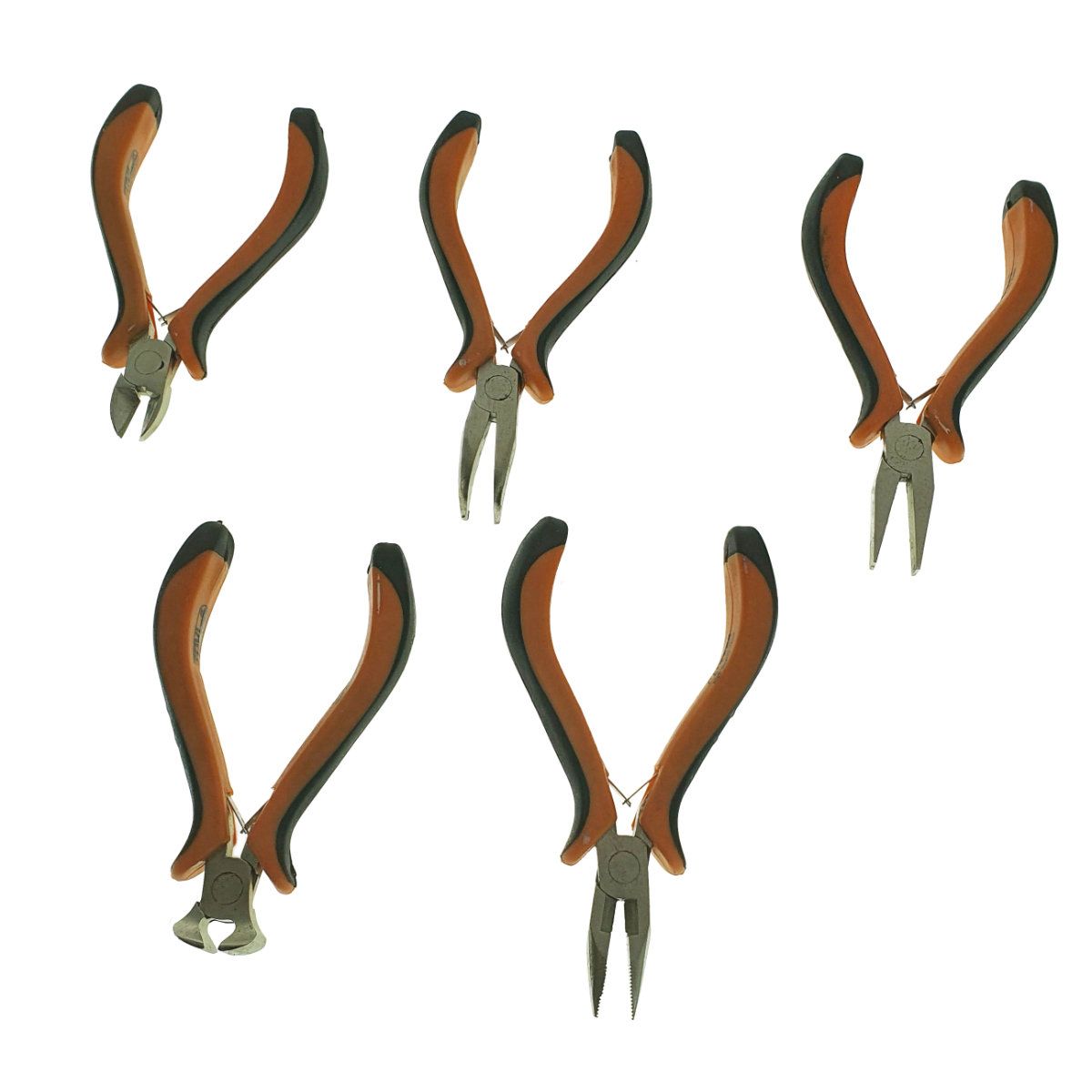 Set 5 mini clesti si patenti pentru taiere si indoire, 13 cm, Negru Portocaliu, TCL-BBL3459