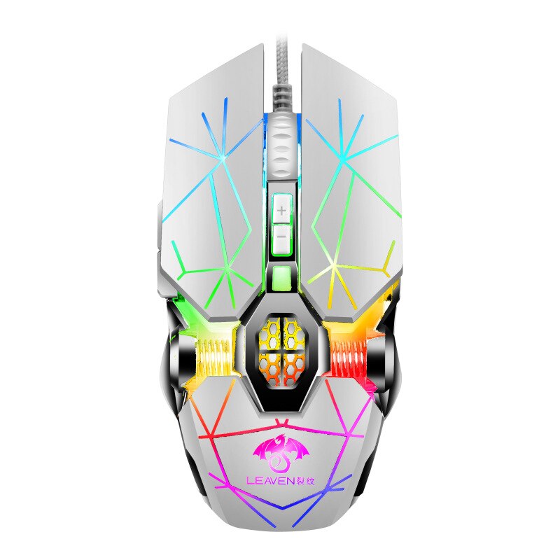 Mouse Gaming Star Optical Leaven profesional Esports, cablu usb, culoare alb