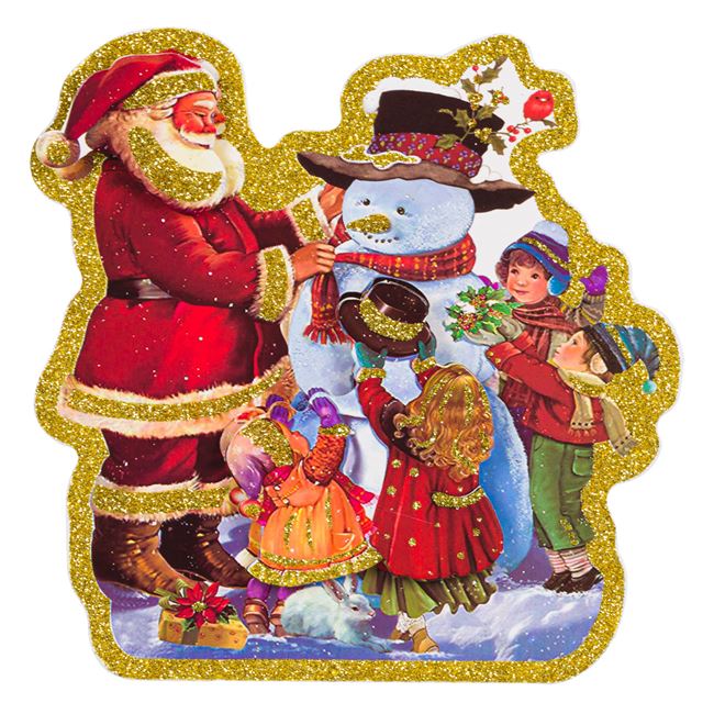 Sticker decorativ, Zola®, pentru sarbatori, model cu Mosul si copii, 3D 15x15 cm