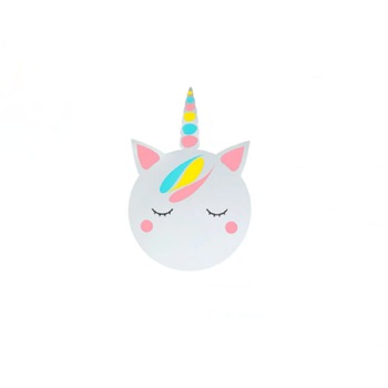 Oglinda acrilica autoadeziva in forma de unicorn, 25x29 cm, Multicolor, JMB-BBL3448 Oglinda acrilica autoadeziva in forma de unicorn, 25x29 cm, Multicolor, JMB-BBL3448