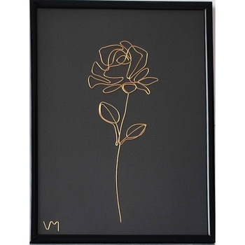 Tablou cu trandafir Eden Rose din sarma placata cu aur, 21x30 cm - 2231 Tablou cu trandafir Eden Rose din sarma placata cu aur, 21x30 cm - 2231