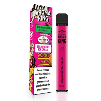 Mini narghilea electronica de unica folosinta AK by Senator - Strawberry Ice Cream (700 pufuri) 20 mg Mini narghilea electronica de unica folosinta AK by Senator - Strawberry Ice Cream (700 pufuri) 20 mg