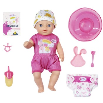 Papusa interactiva Zapf Baby Born , 36 cm, intre 2-7ani, accesorii, Roz Papusa interactiva Zapf Baby Born , 36 cm, intre 2-7ani, accesorii, Roz
