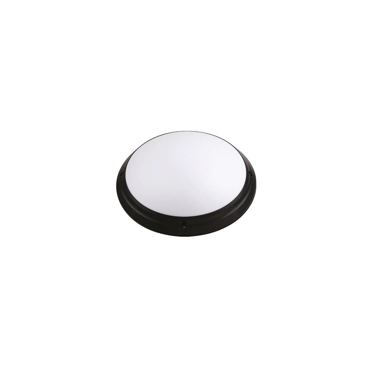 Plafoniera exterior Aqua Opal, IP65, 1X E27 cu bec LED inclus, cod 400.010.105, Alb / Negru