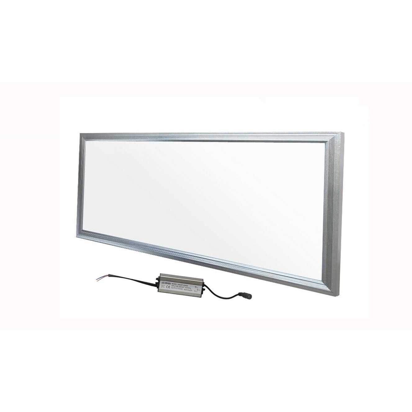 Panou LED 18W, 30x60cm incastrat, subtire, rama argintie, lumina rece 6500k, W&T