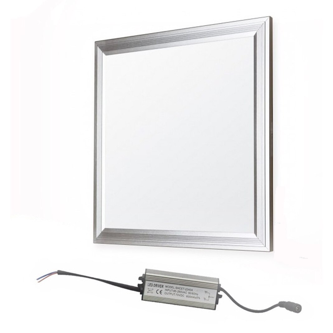 Panou LED 12W, 30x30cm incastrat, subtire, rama argintie, lumina rece 6500k, W&T